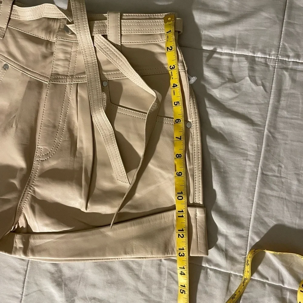 Revolve L’Academie Savon cream leather shorts